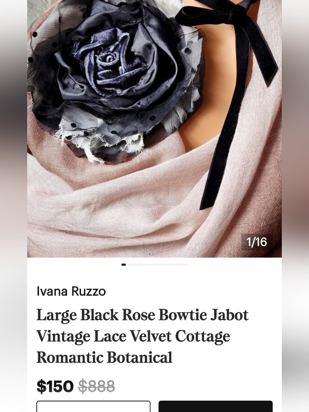 CLIP-ON ROSET WITH LACE - Picture 13 of 15